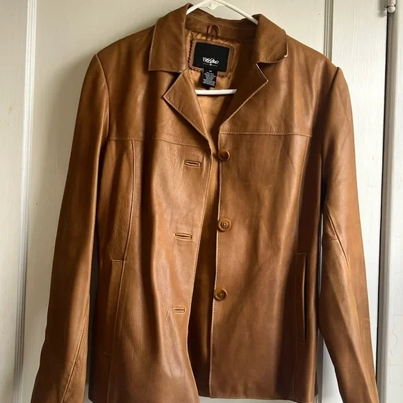 Vintage 90s Mossimo Leather Jacket - Picture 1 of 4